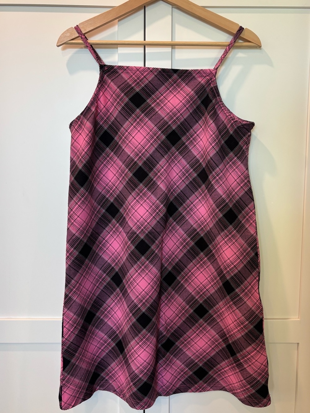 Justice Pink & Black Plaid Cami Dress – Girls XL